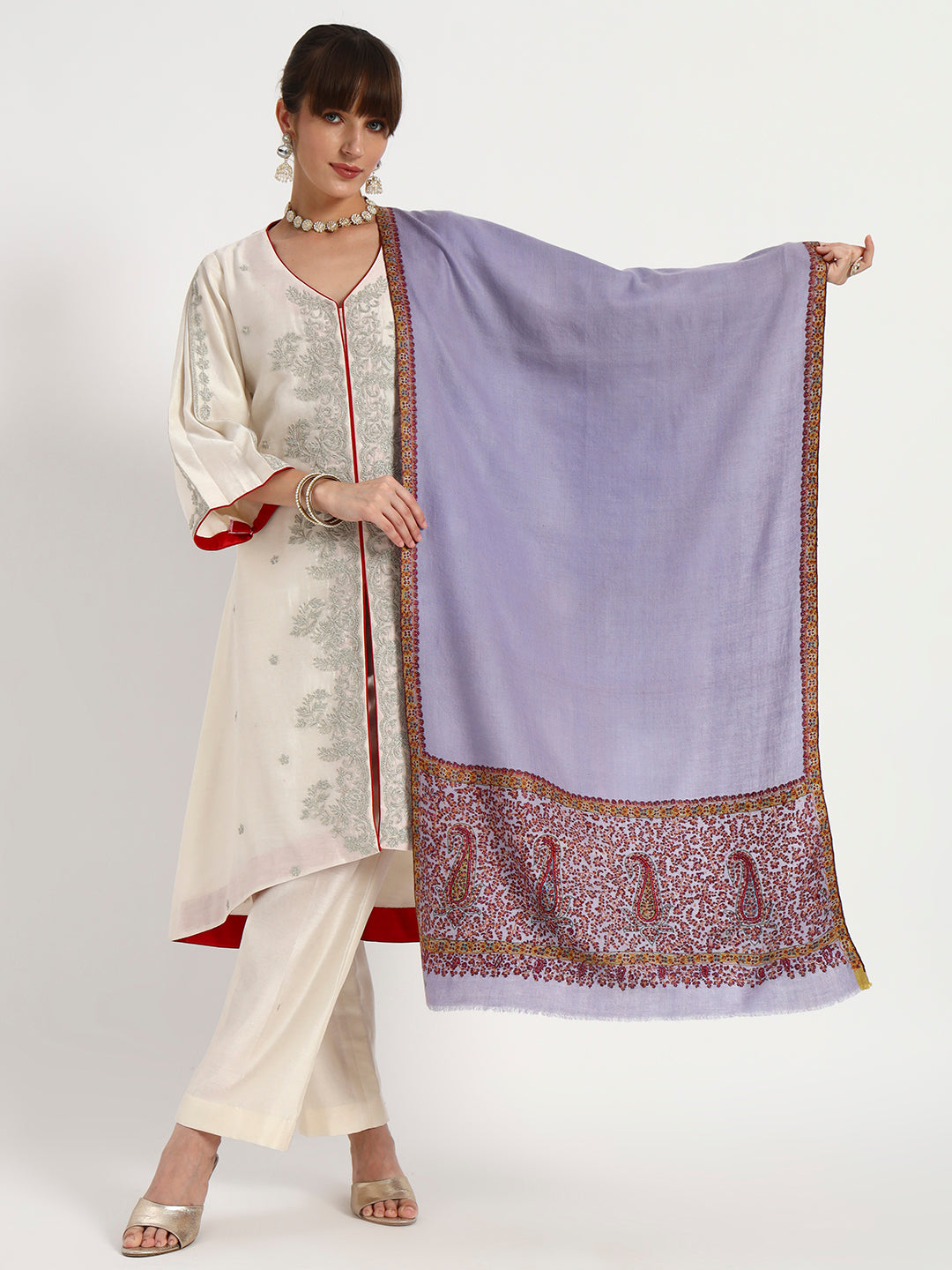 Women's Handcrafted Sozni Palladaar Pashmina Stole