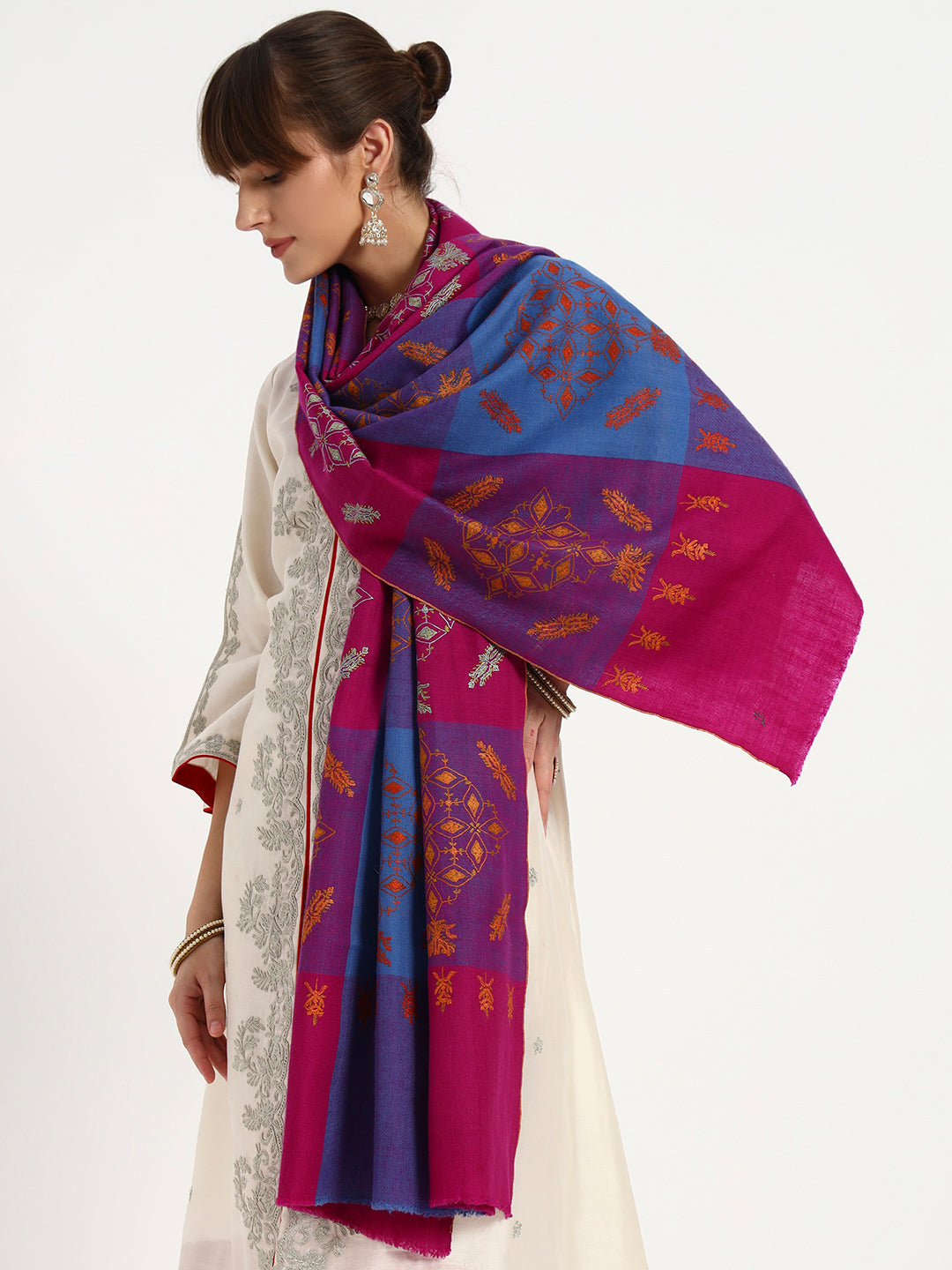 Women's Handcrafted Pashmina Sozni Stole
