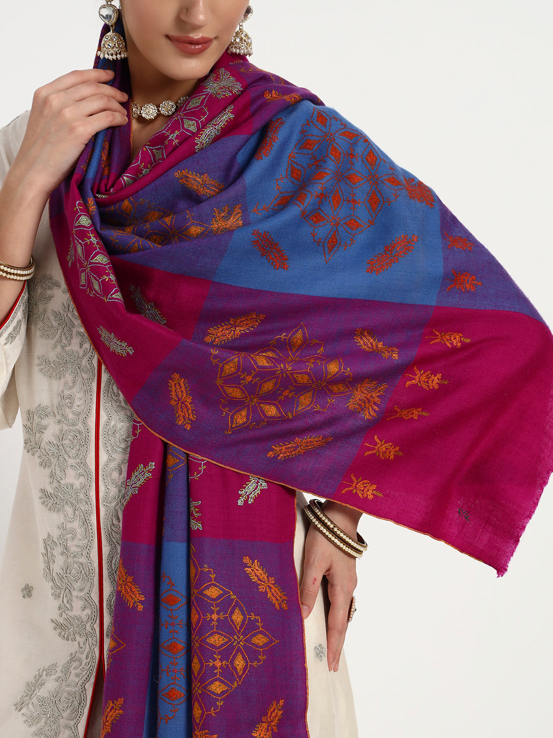 Women's Handcrafted Pashmina Sozni Stole