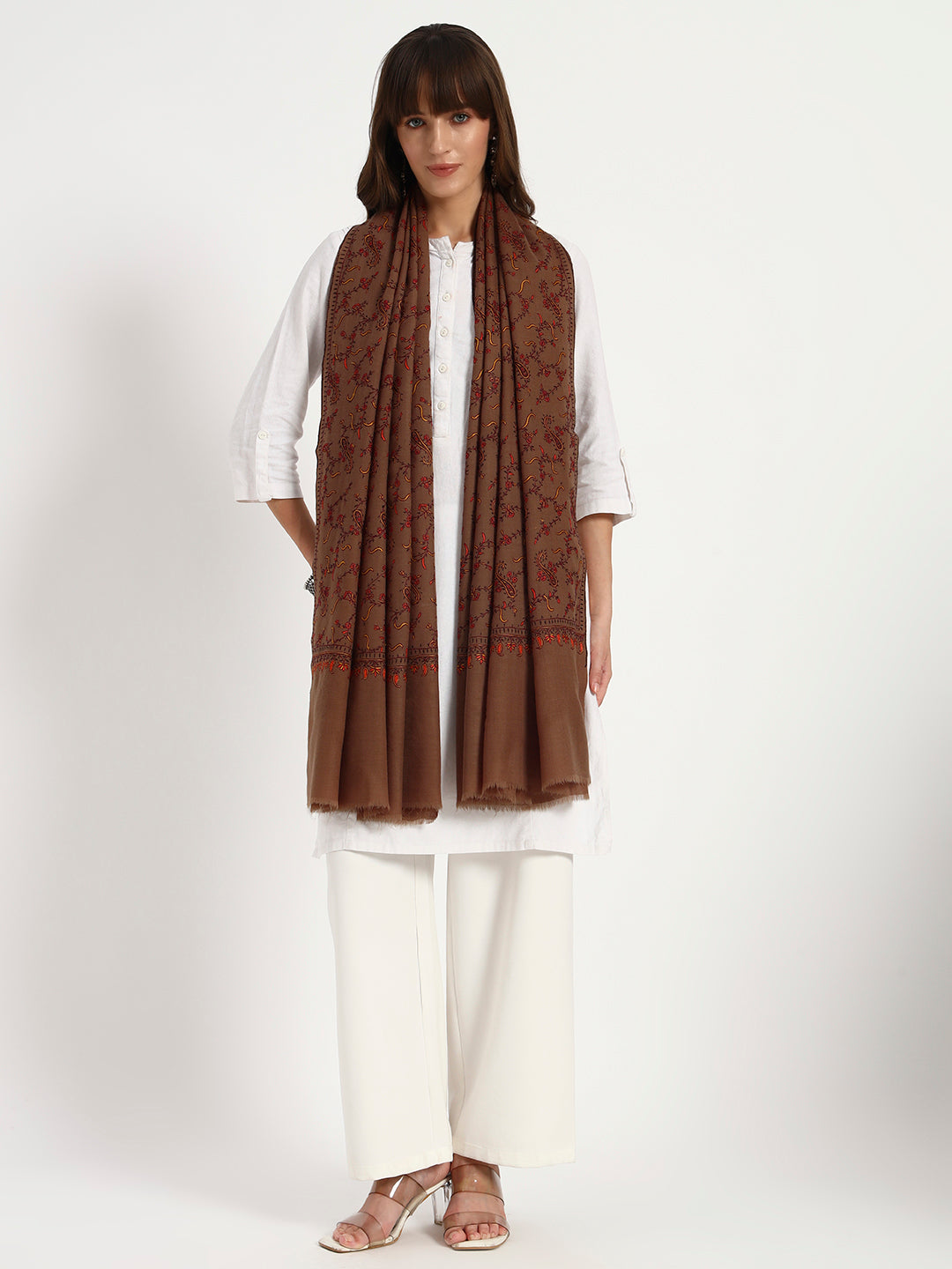 Women's Fine Wool Sozni Jaal Shawl