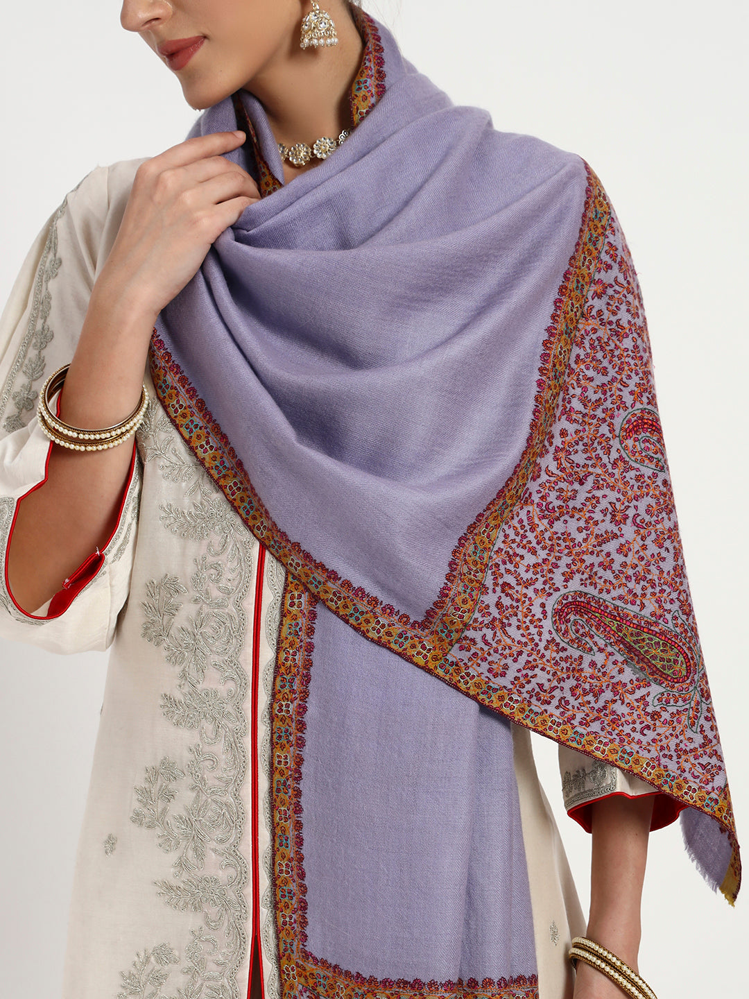 Women's Handcrafted Sozni Palladaar Pashmina Stole