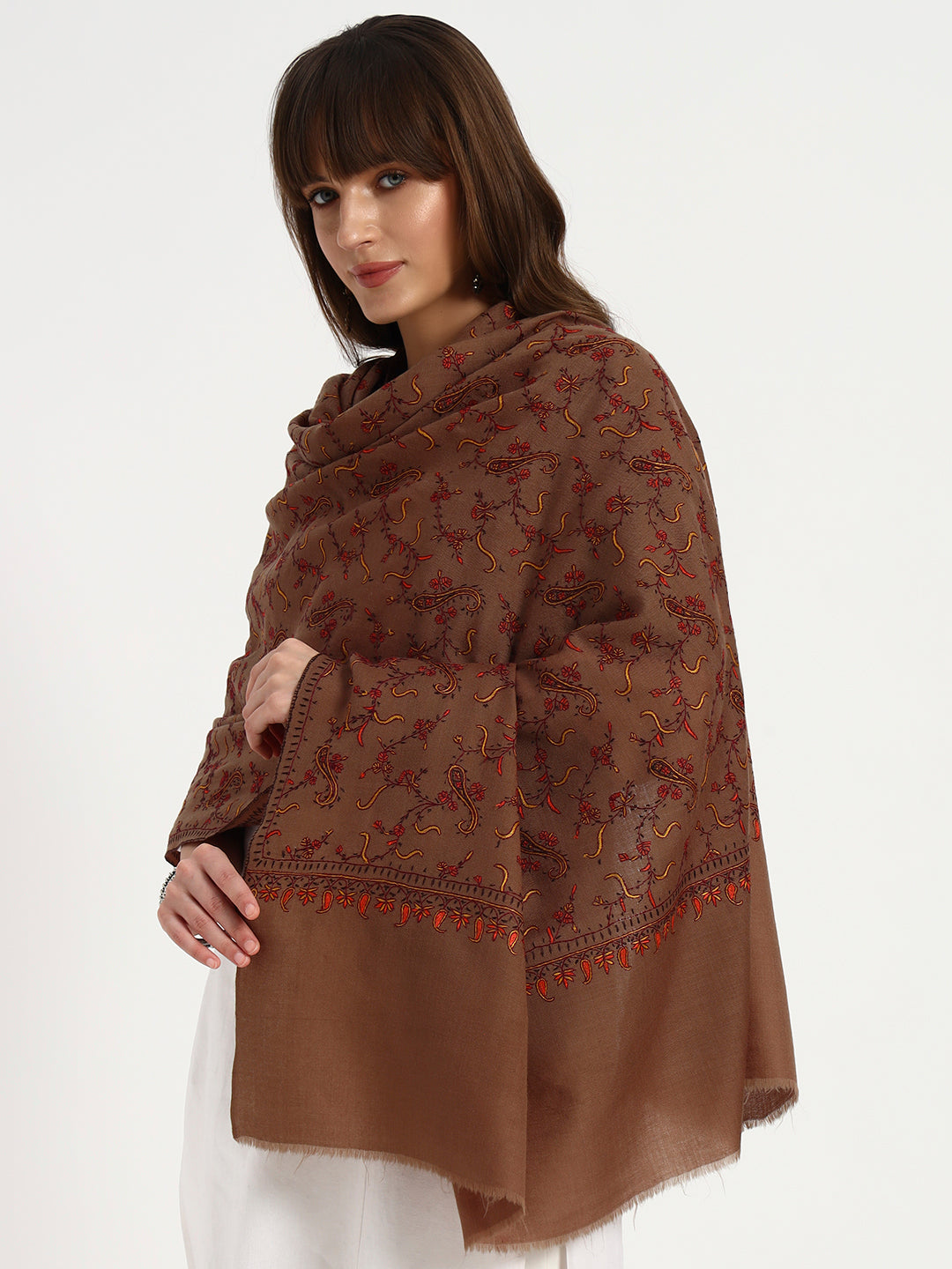 Women's Fine Wool Sozni Jaal Shawl