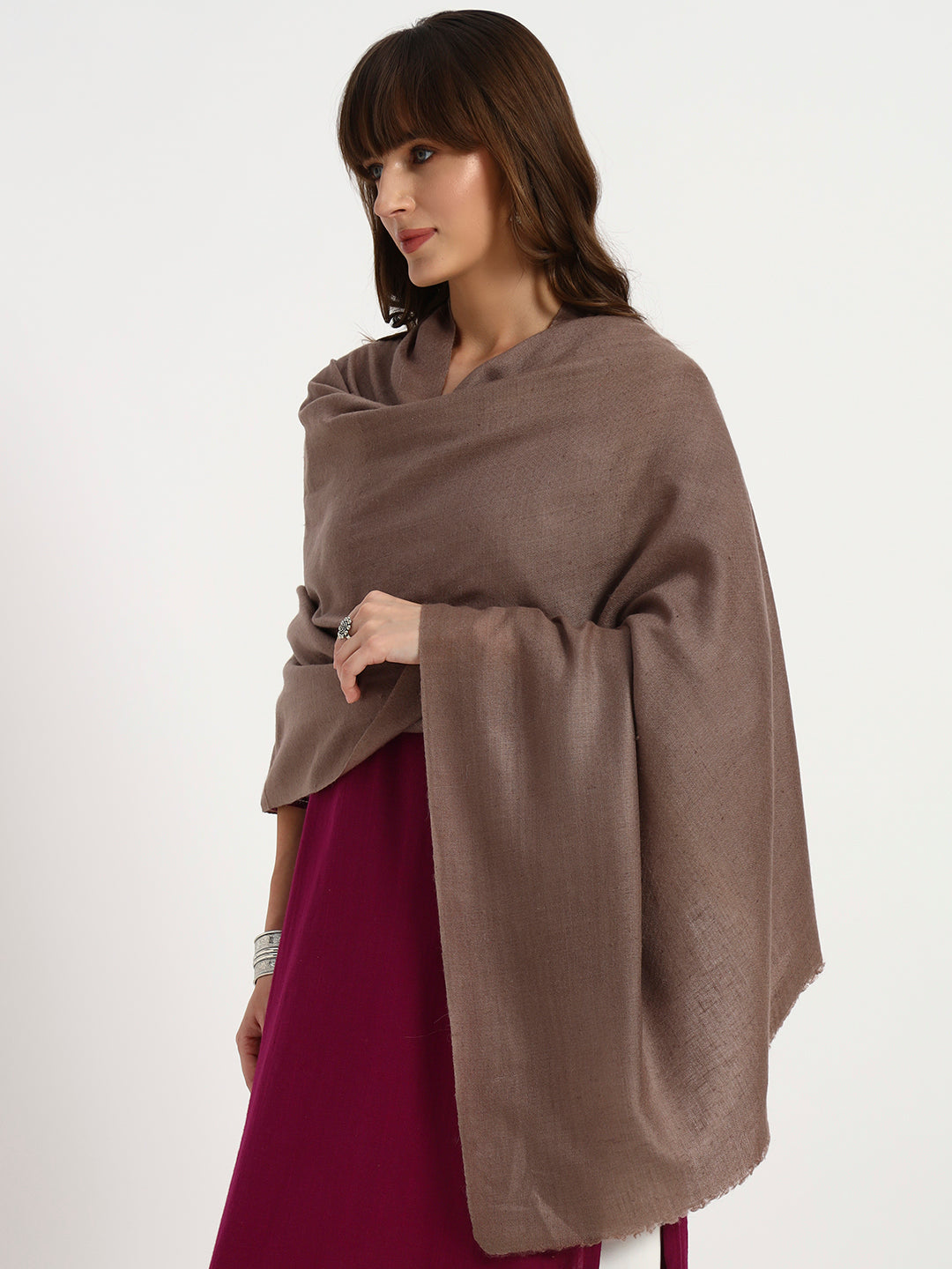 Handcrafted Pashmina Plain Shawl – 100% Pure Pashmina | Minimalist Luxury from Kashmir