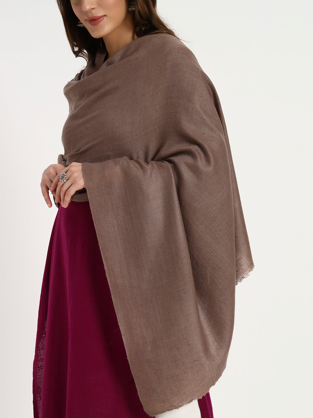 Handcrafted Pashmina Plain Shawl – 100% Pure Pashmina | Minimalist Luxury from Kashmir