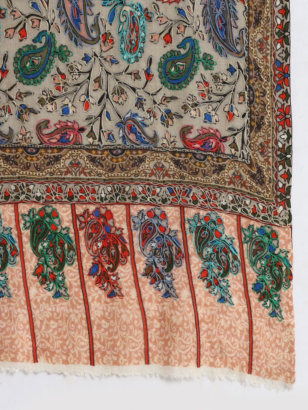 Women’s Kalamkari-Inspired Printed & Ari Embroidered Stole