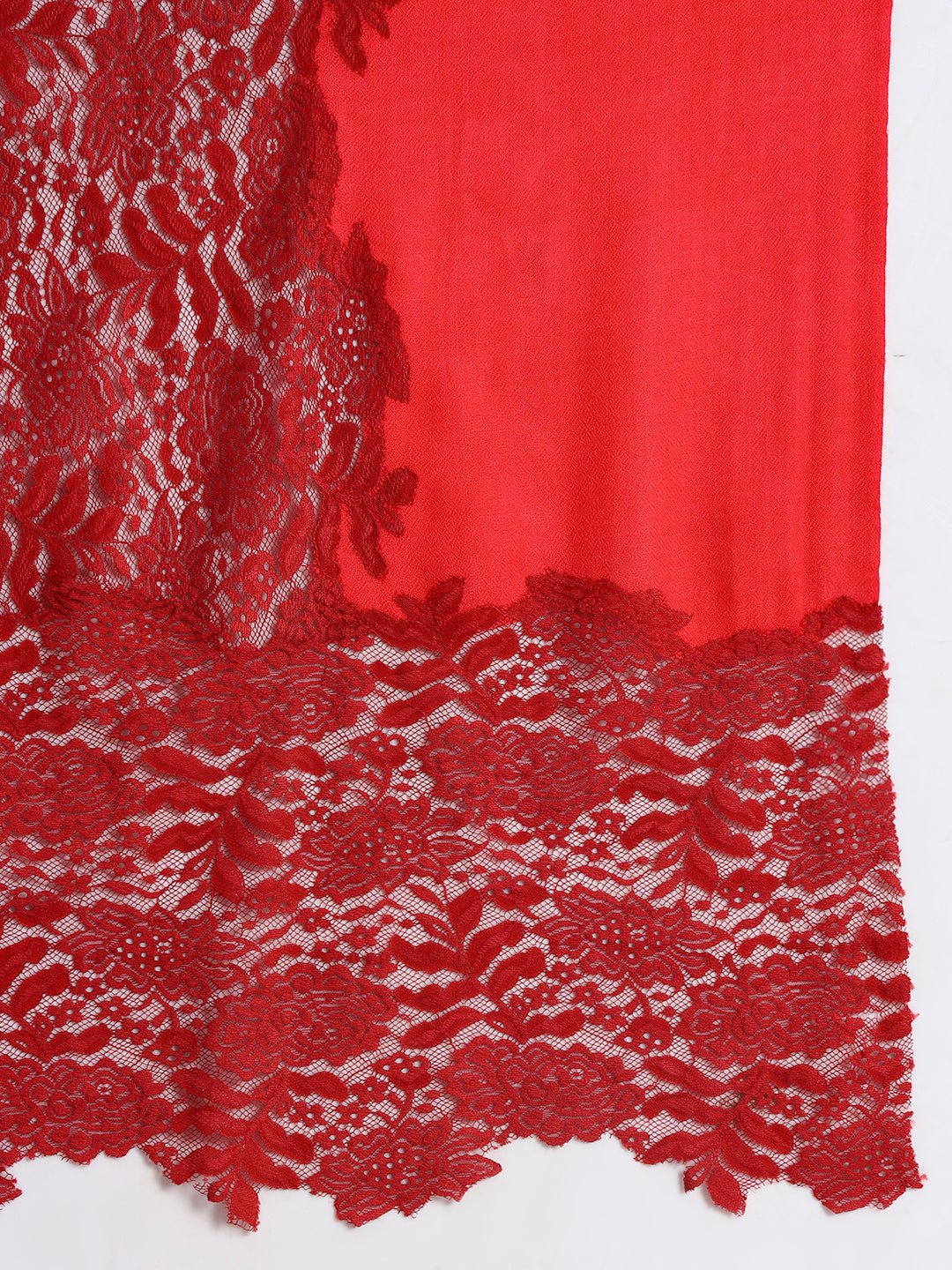 Fine Wool Floral Lace Stole for Women