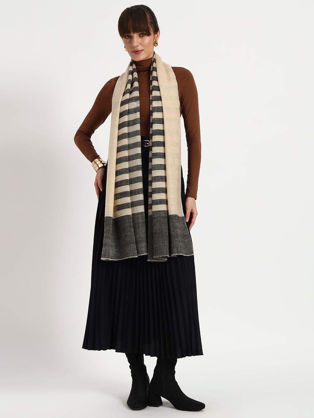 Handcrafted Pashmina Striped Stole