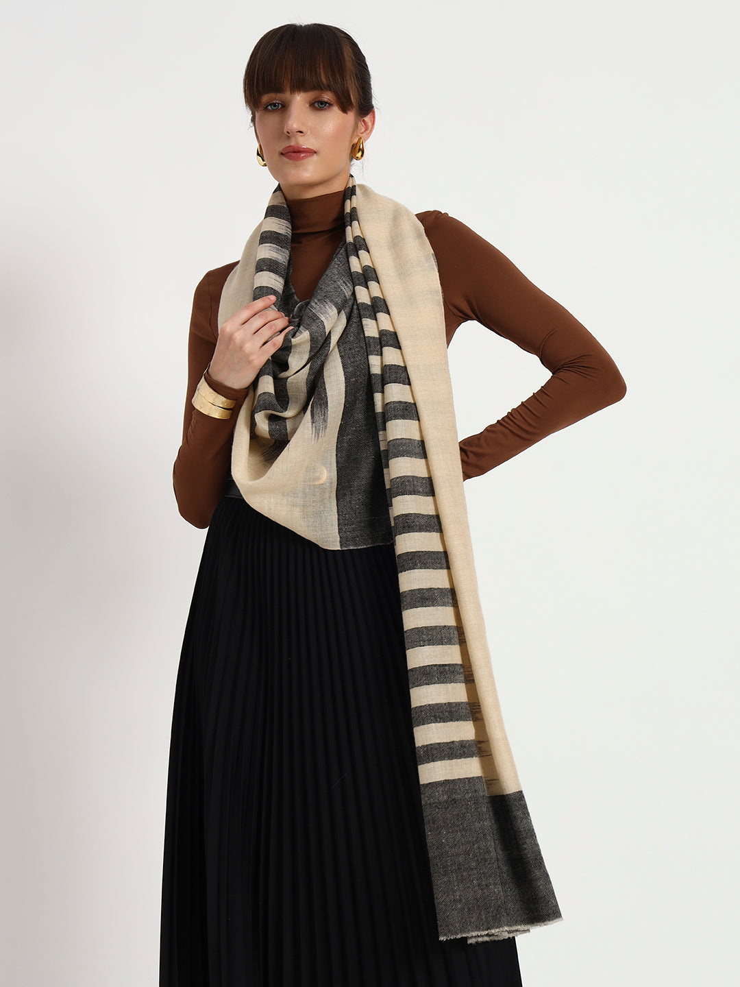 Handcrafted Pashmina Striped Stole