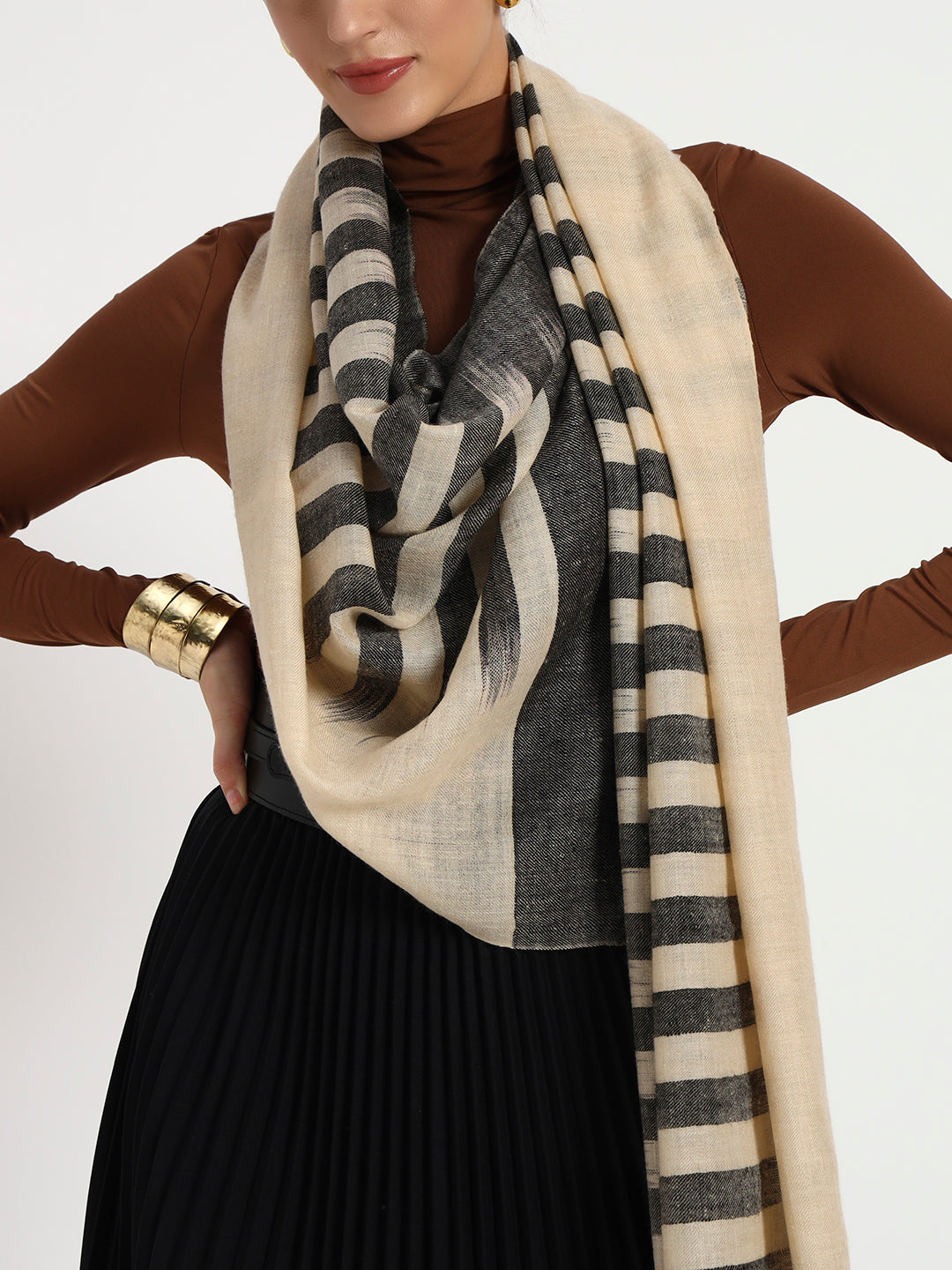 Handcrafted Pashmina Striped Stole