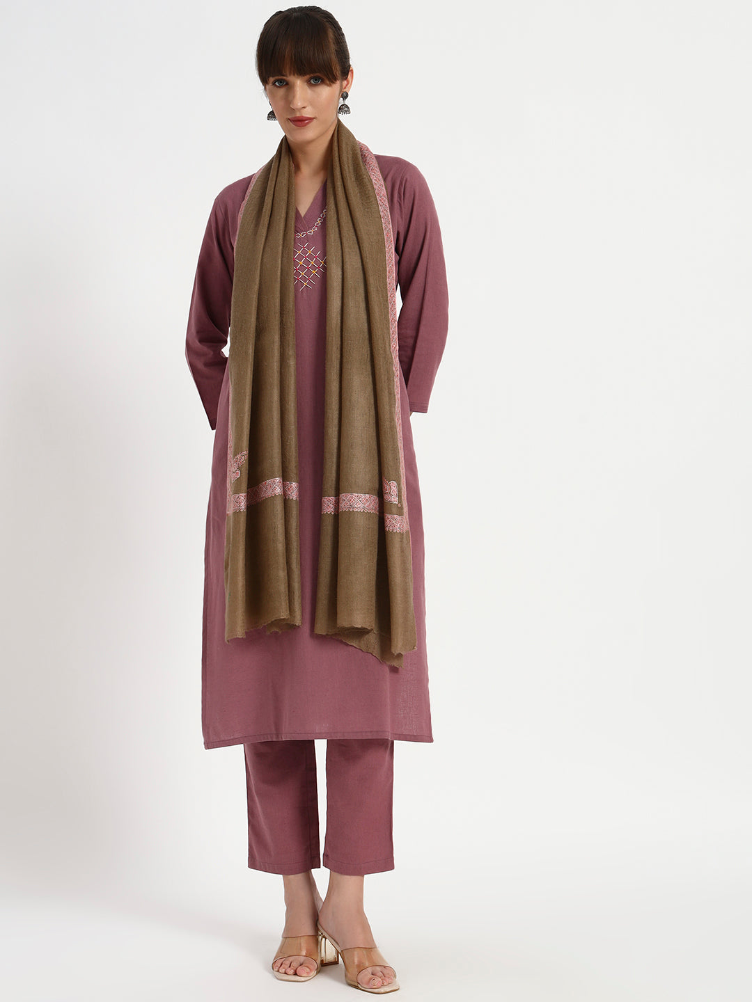 Women's Handcrafted Pashmina Sozni Hashidaar Stole