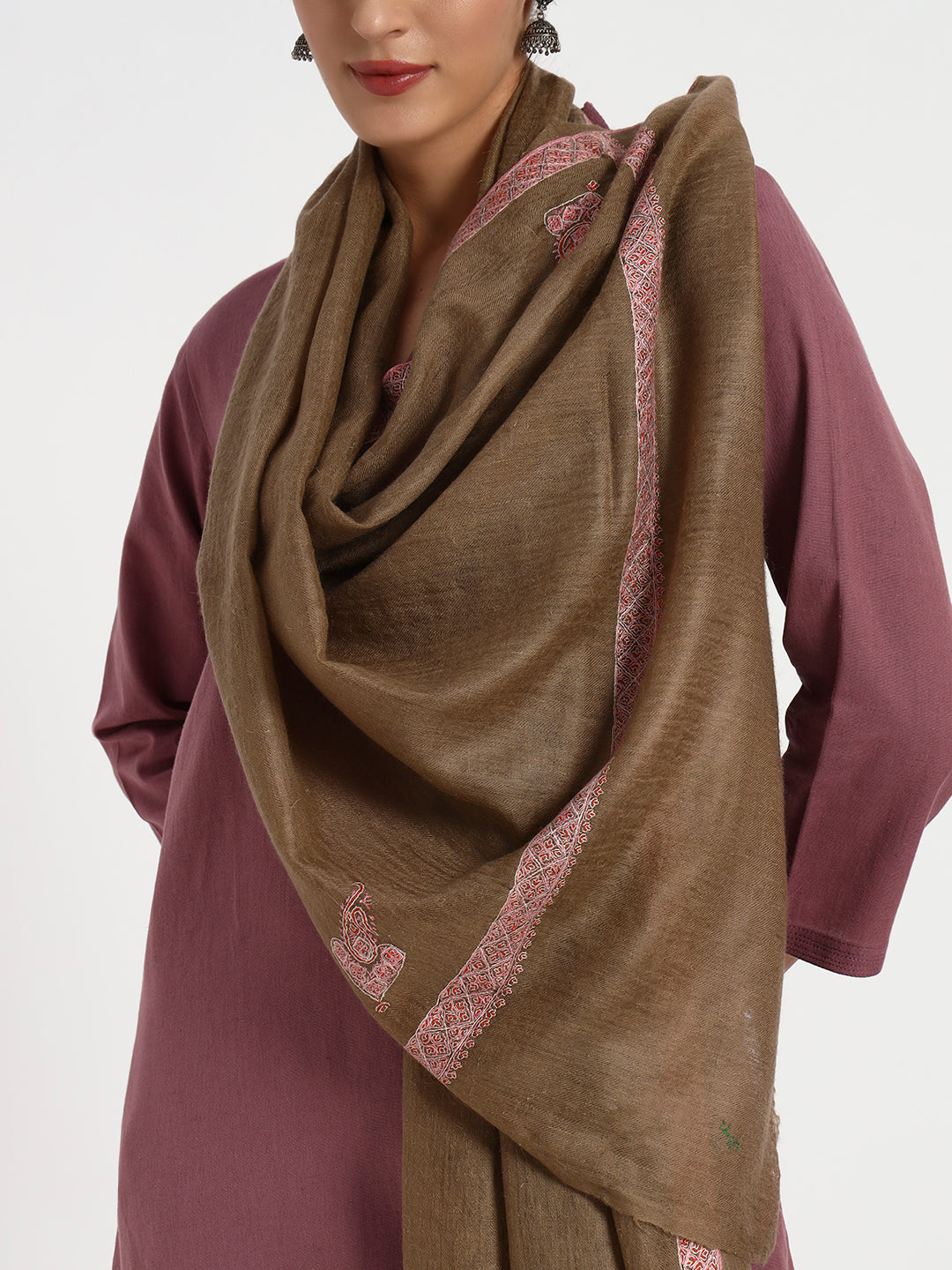 Women's Handcrafted Pashmina Sozni Hashidaar Stole