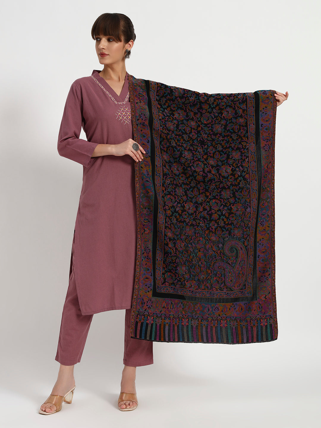 Women's Elegant Wool Kani Jamawar Stole