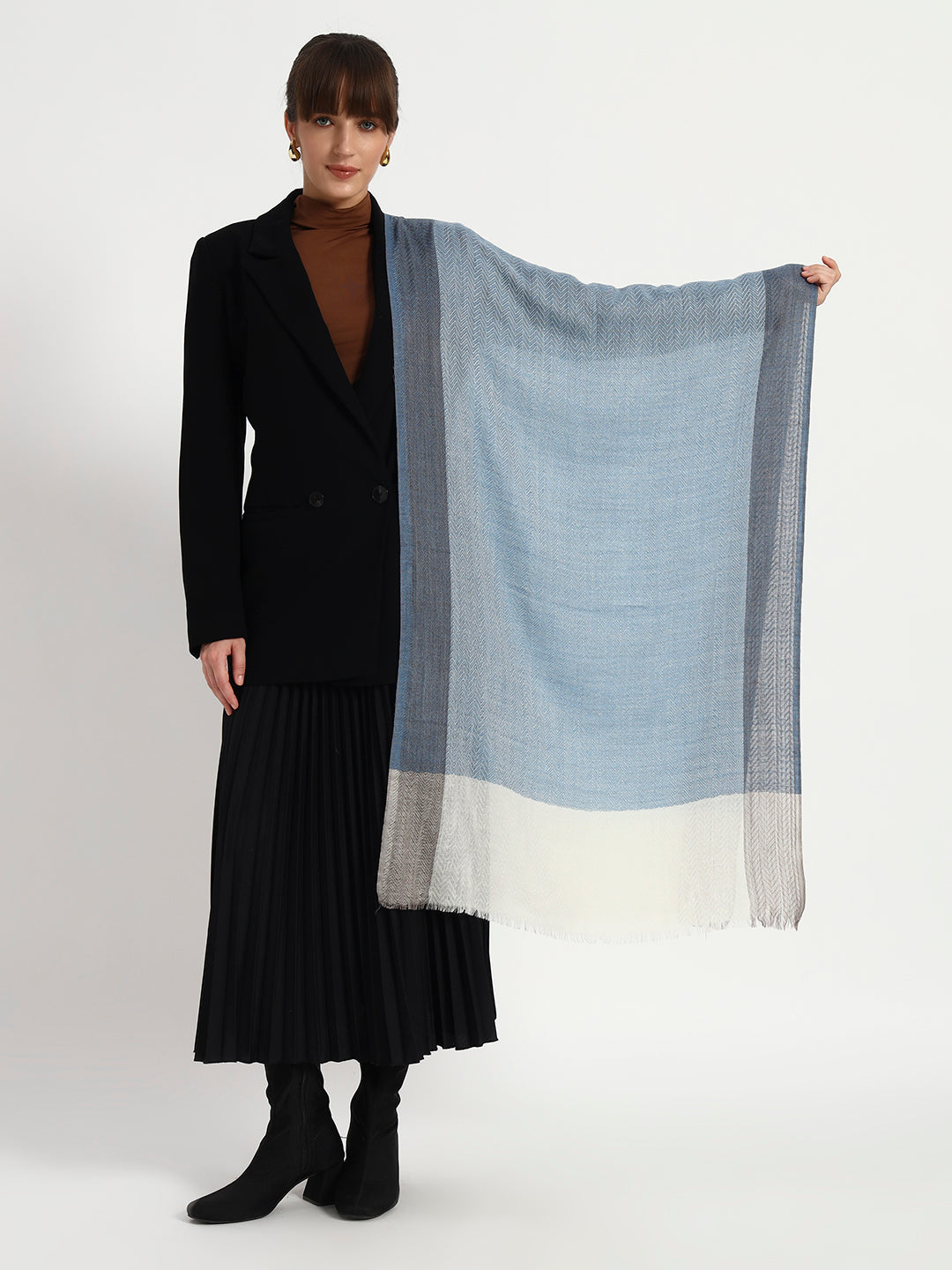 Women's Fine Wool Fishbone stole