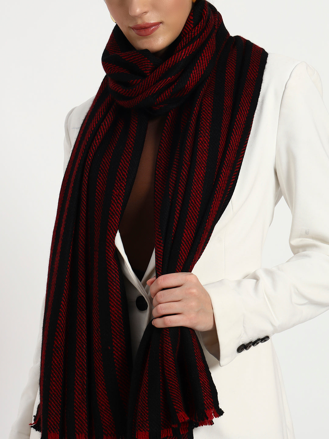 Handcrafted 4-Ply Striped Pashmina Stole