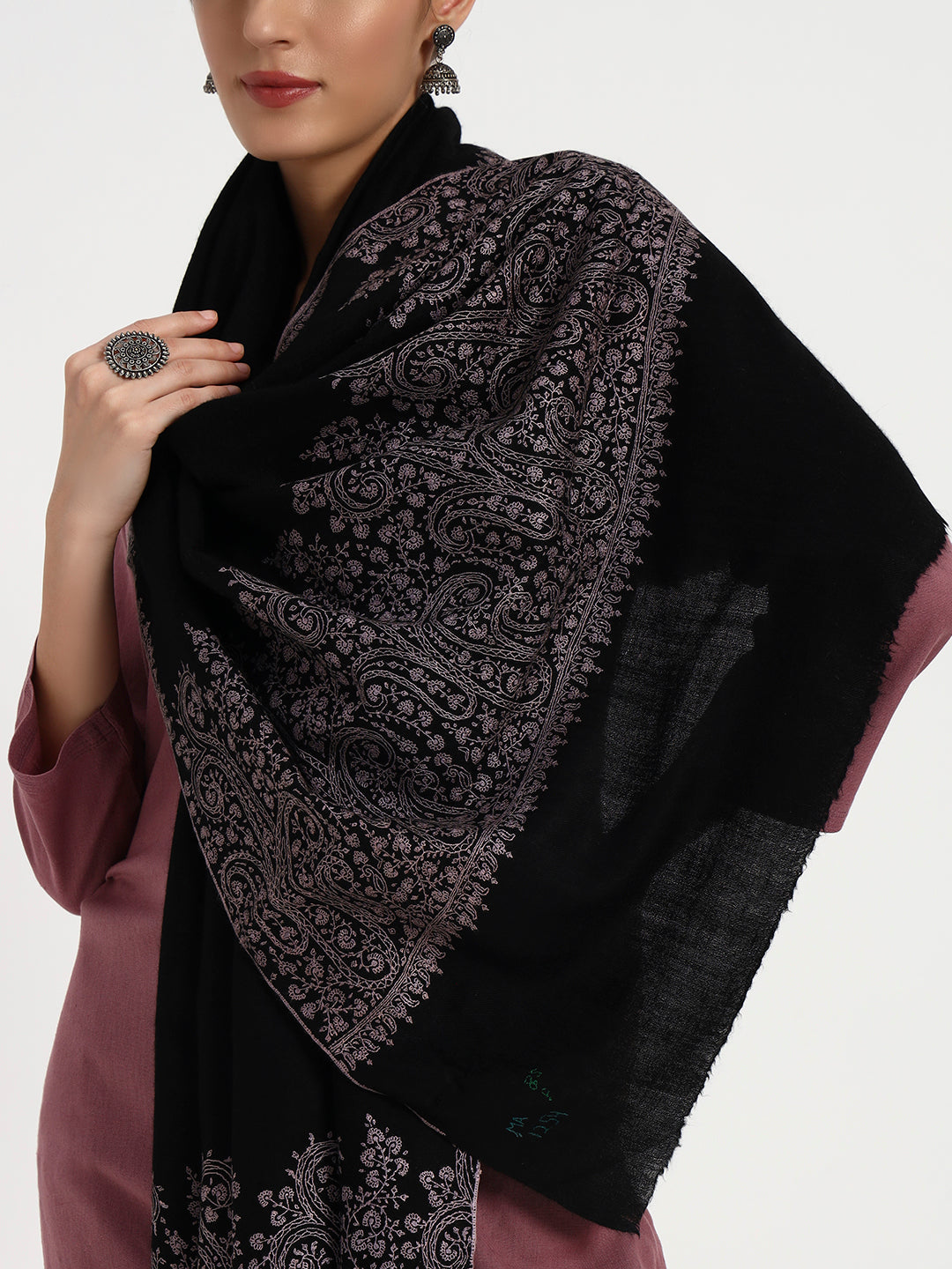 Women's Handcrafted Pashmina Sozni Palladaar Stole