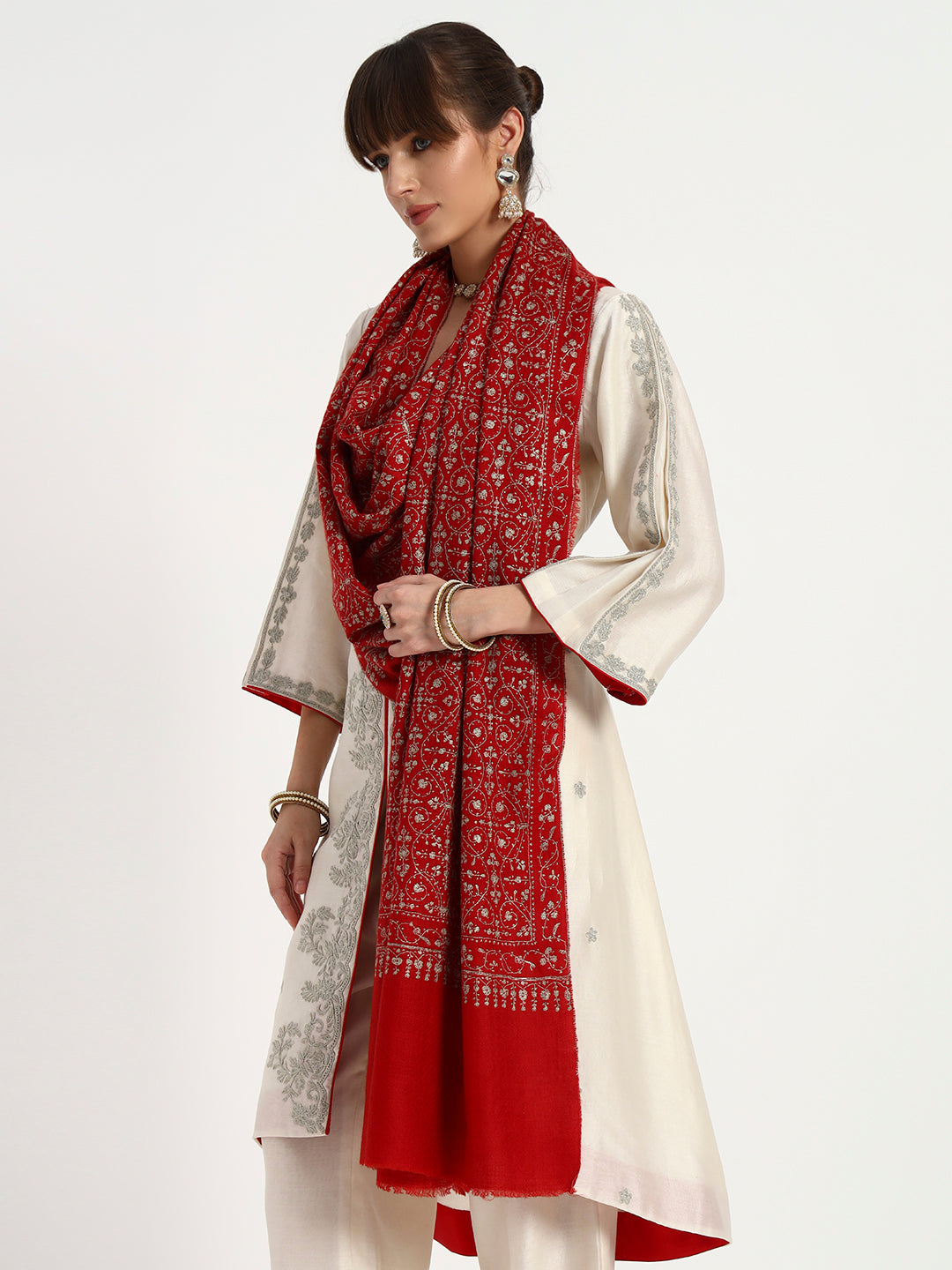 Handcrafted Pashmina Sozni Jaal Stole