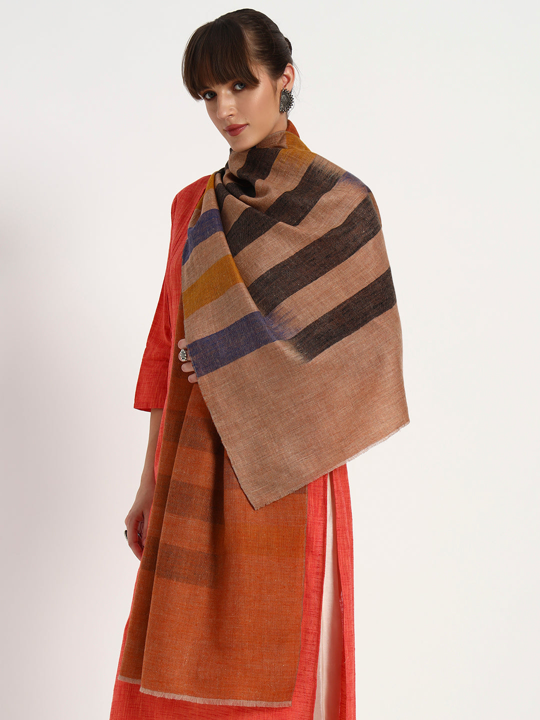 Handcrafted Pashmina Reversible Stripe Stole