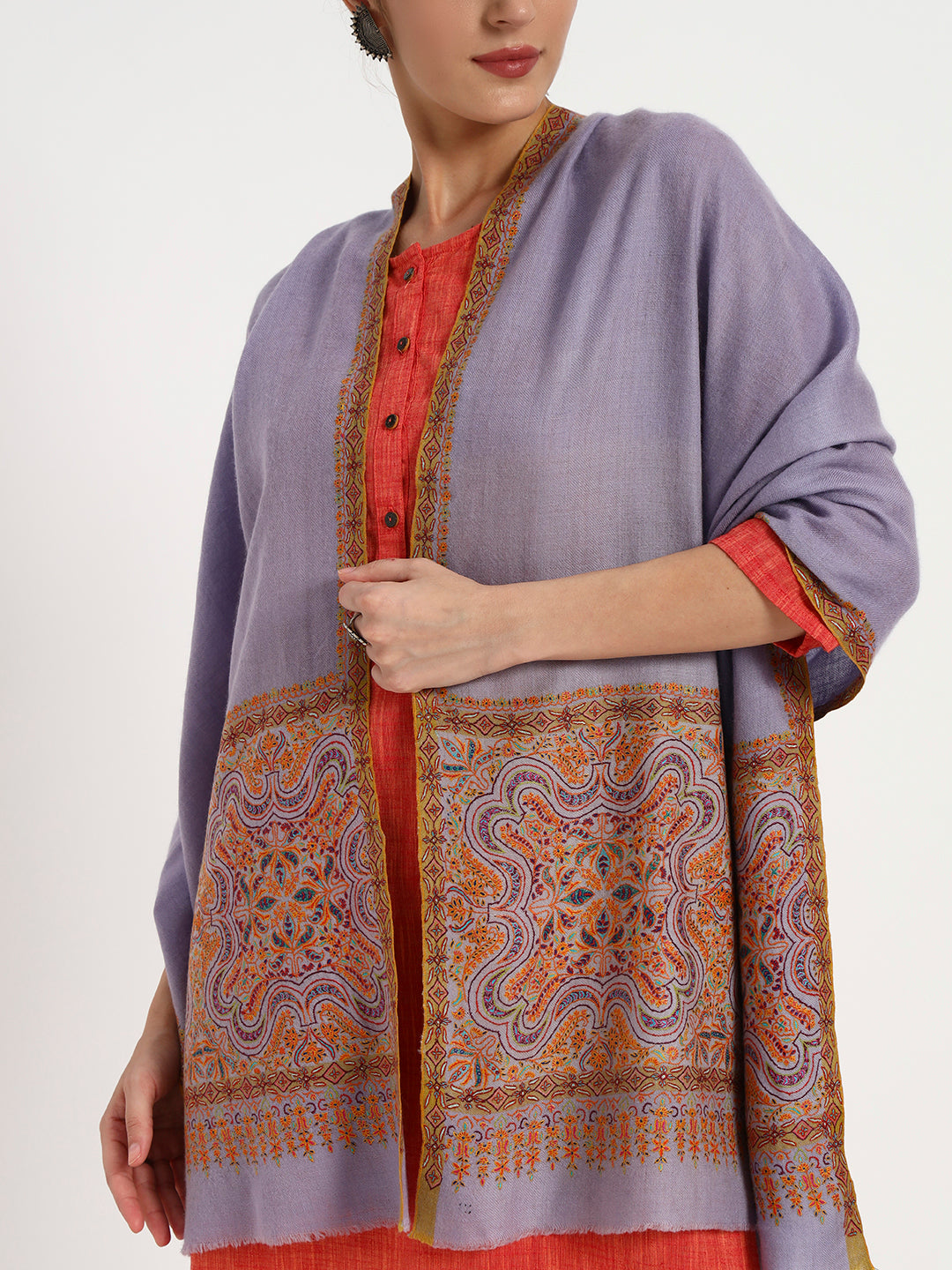 Handcrafted Pashmina Sozni Palladaar Stole