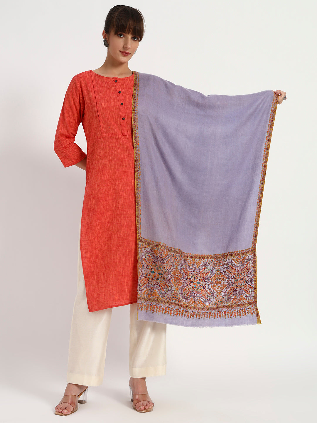 Handcrafted Pashmina Sozni Palladaar Stole