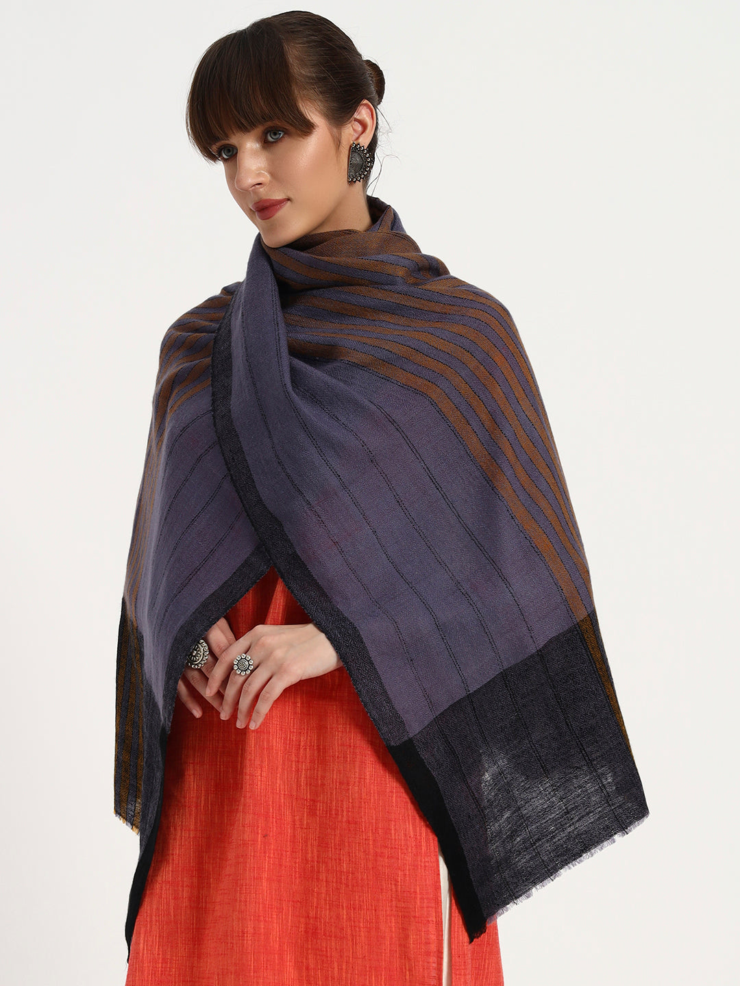 Women's Handcrafted Pashmina Stripe Stole