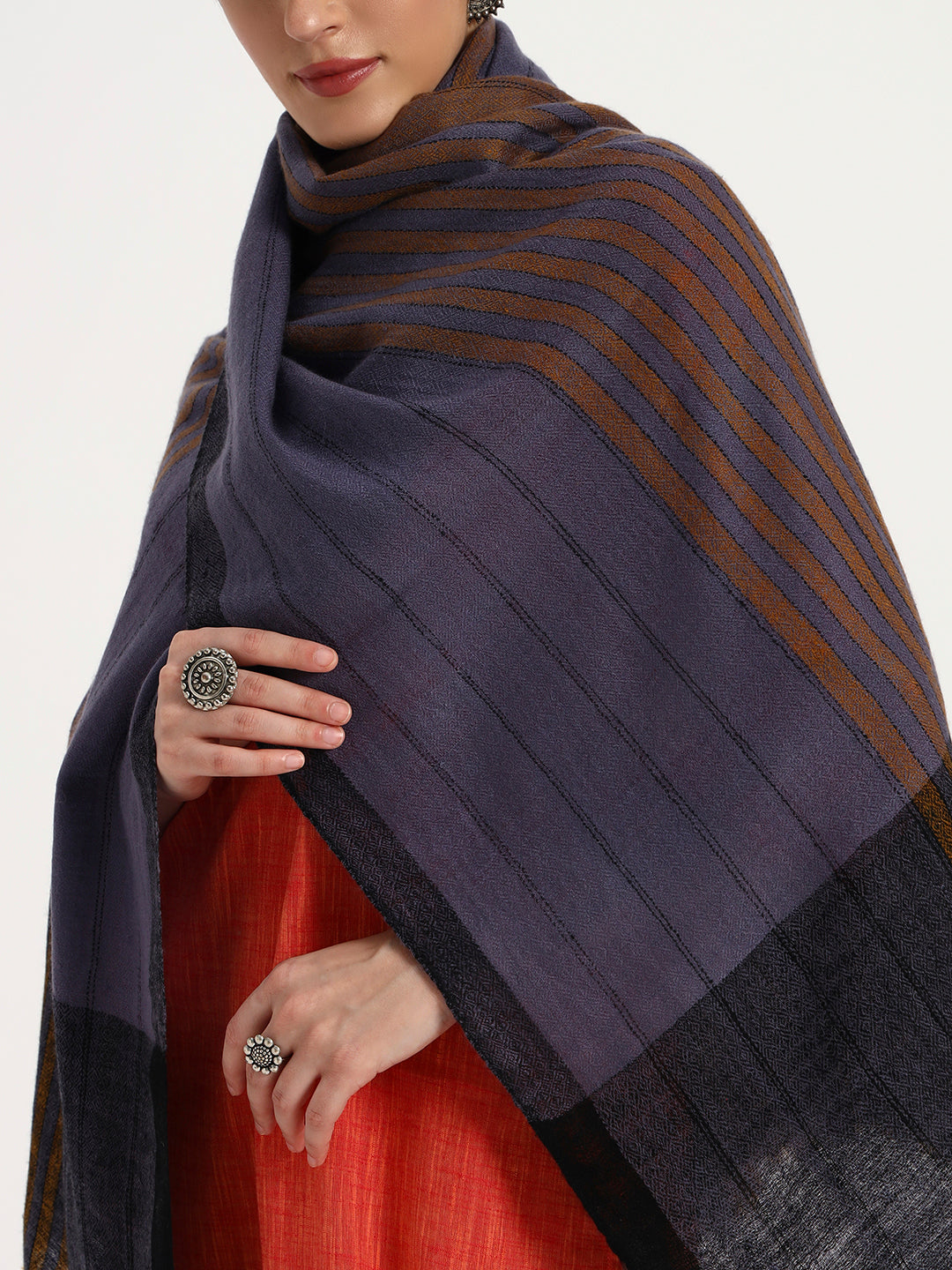 Women's Handcrafted Pashmina Stripe Stole