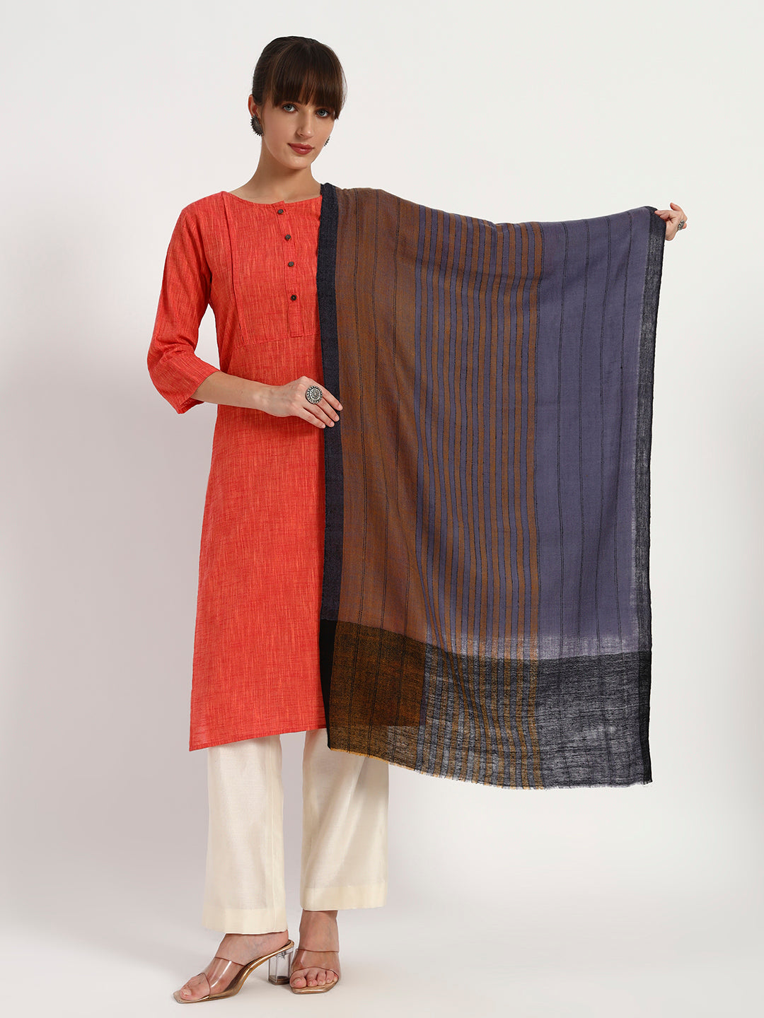 Women's Handcrafted Pashmina Stripe Stole