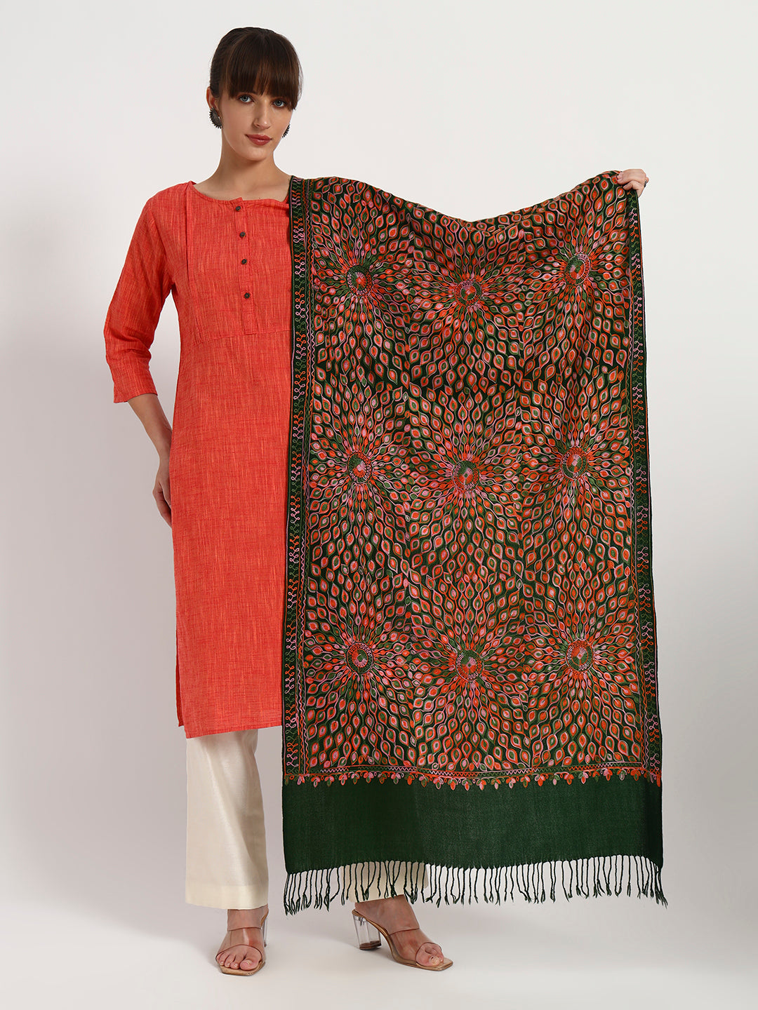 Women's Wool Ari Jamawar Sunflower Stole