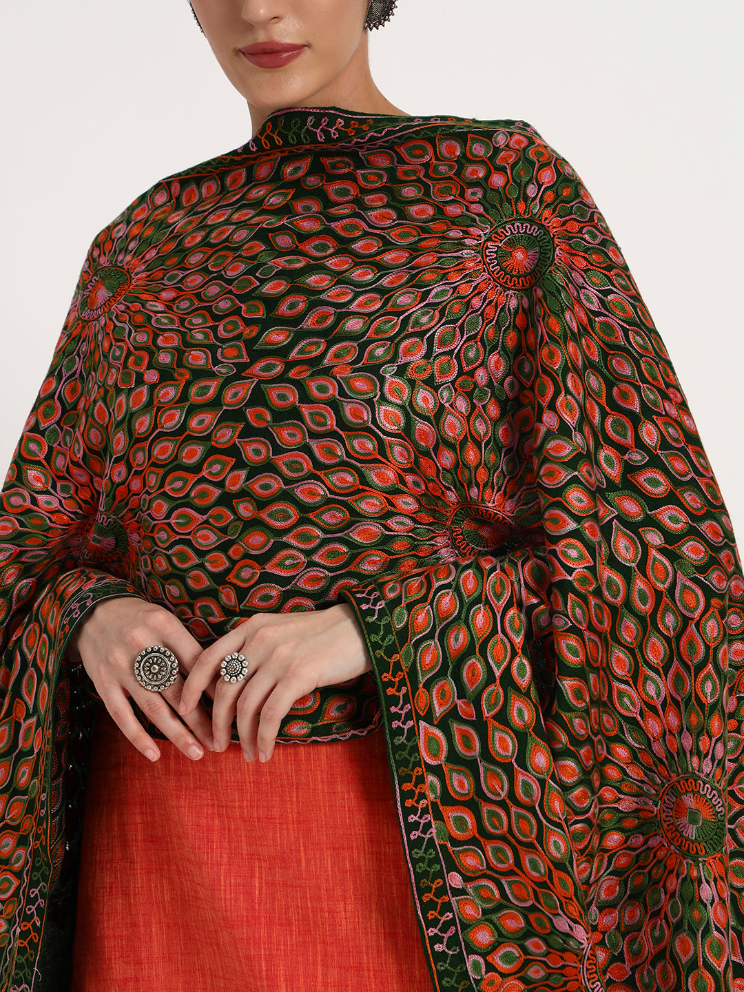 Women's Wool Ari Jamawar Sunflower Stole