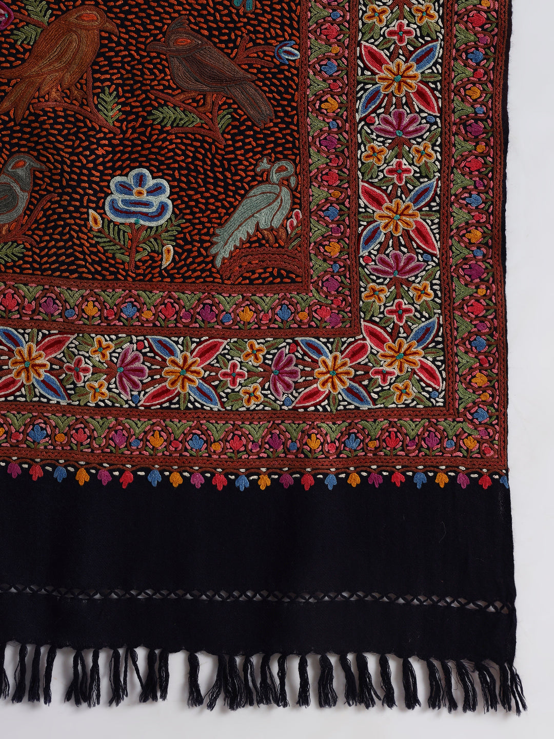 Women’s Wool Ari Hand-Embroidered Jamawar Stole