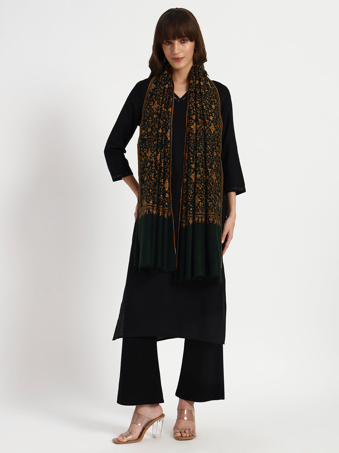 Women's Handcrafted Pashmina Sozni Jaal Shawl