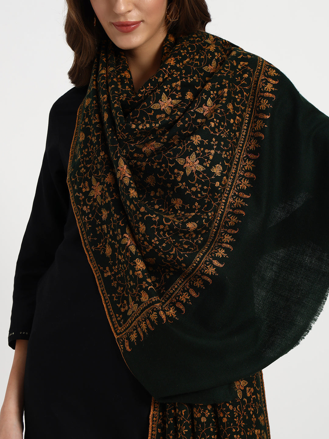 Women's Handcrafted Pashmina Sozni Jaal Shawl