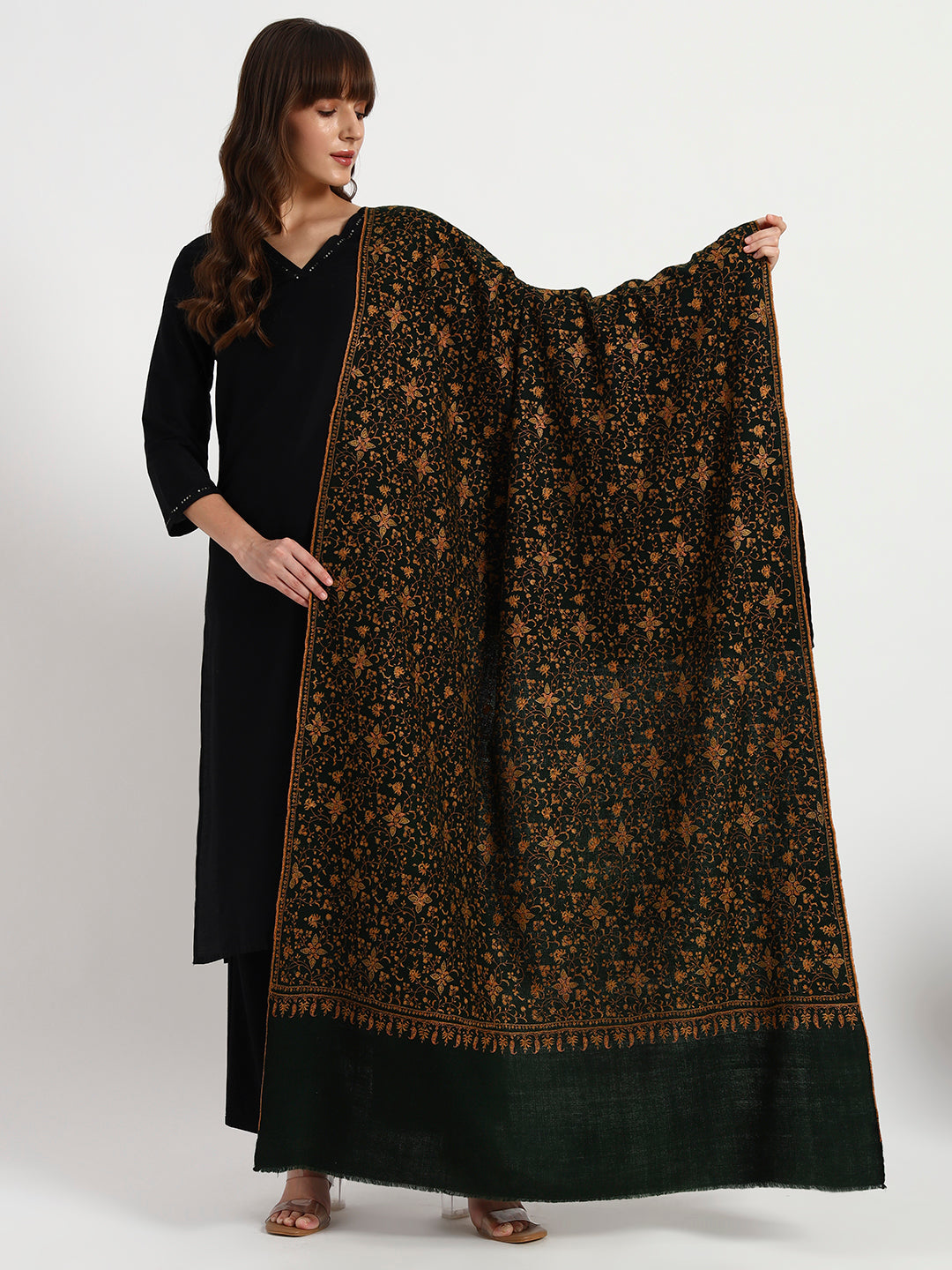 Women's Handcrafted Pashmina Sozni Jaal Shawl