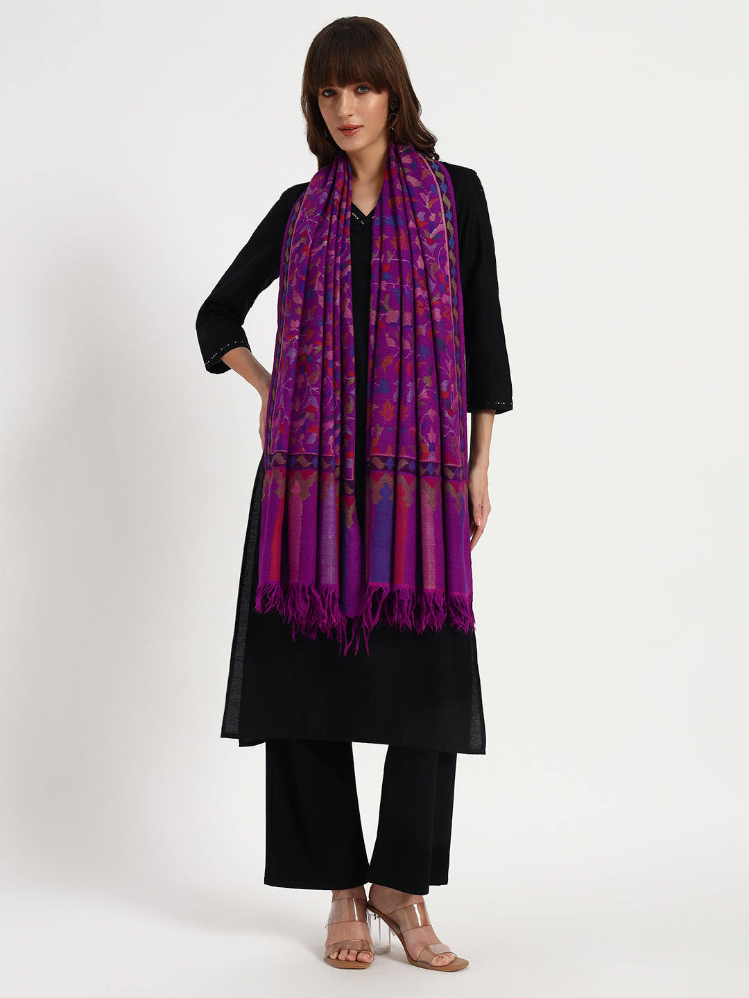 Women's Handcrafted Pashmina Kani Jamawar Shawl