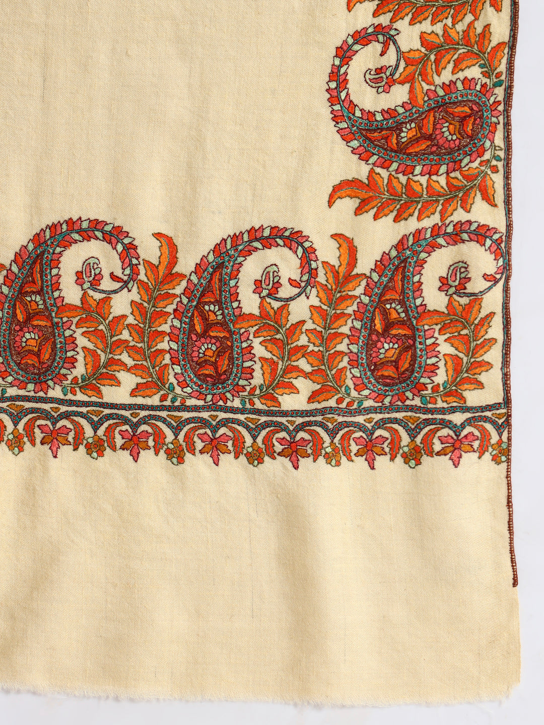 Women's Handcrafted Pashmina Sozni Dordaar Embroidered Shawl