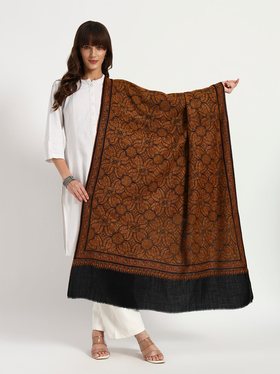 Women’s Sozni Jamawar Hand Embroidered Shawl