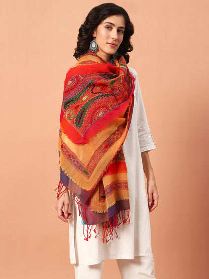 Boiled Wool Embroidered Stole