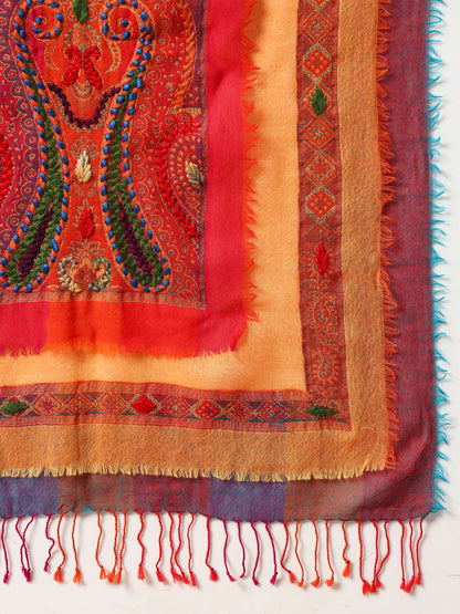 Boiled Wool Embroidered Stole