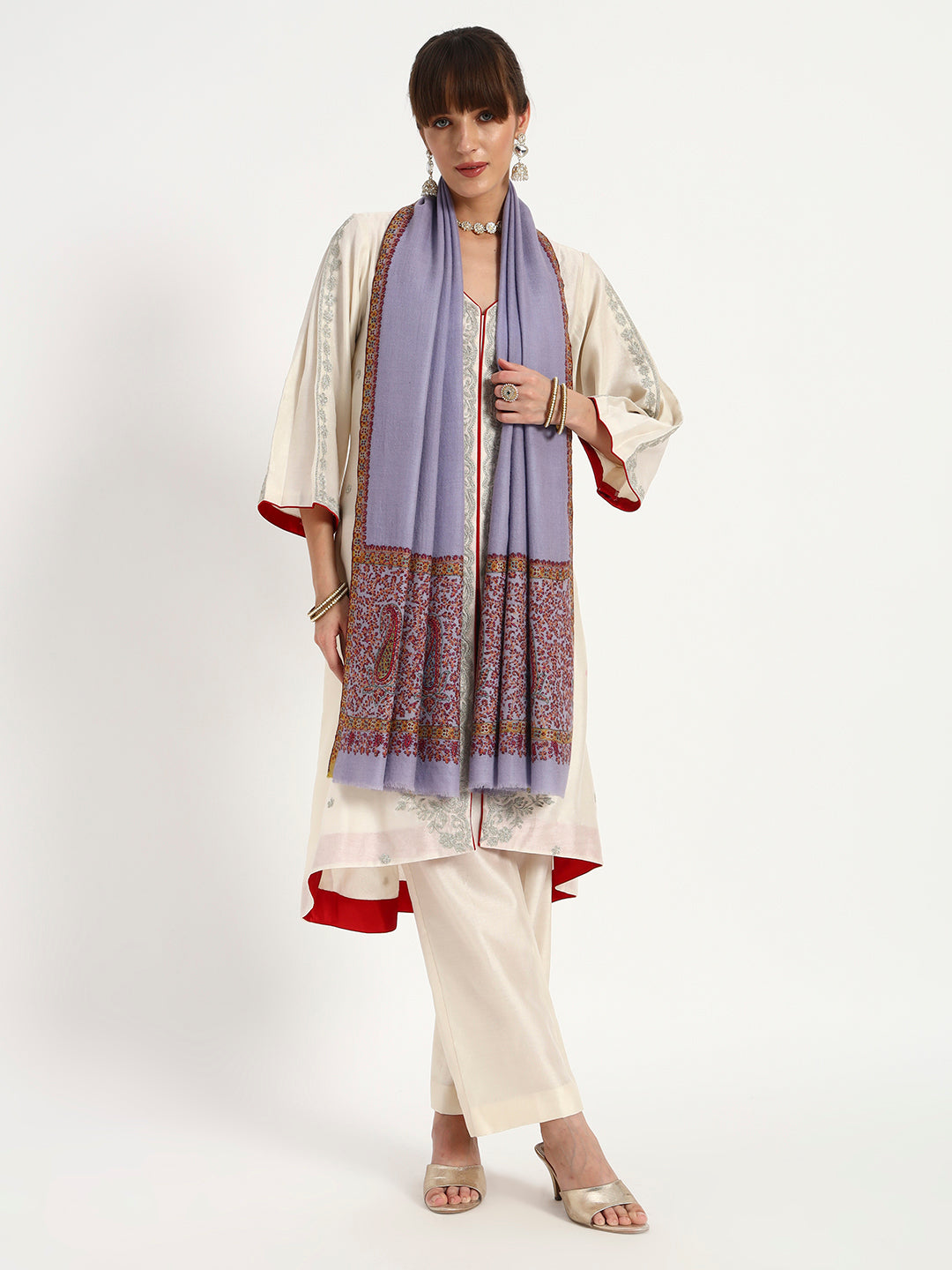 Women's Handcrafted Sozni Palladaar Pashmina Stole