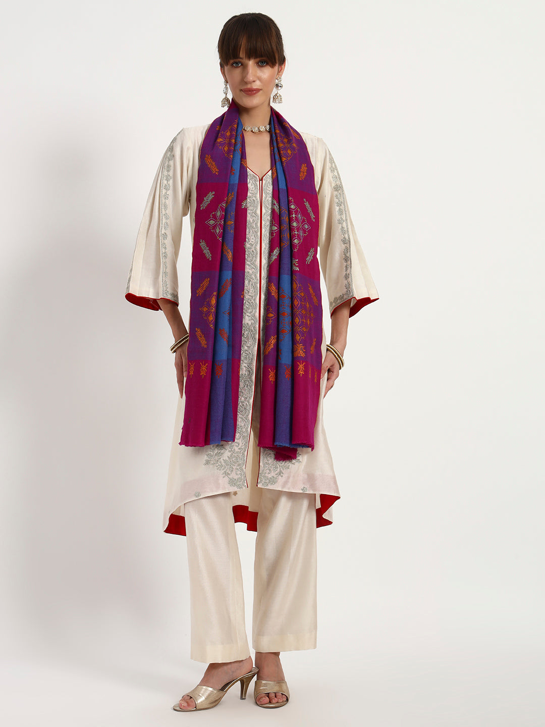 Women's Handcrafted Pashmina Sozni Stole