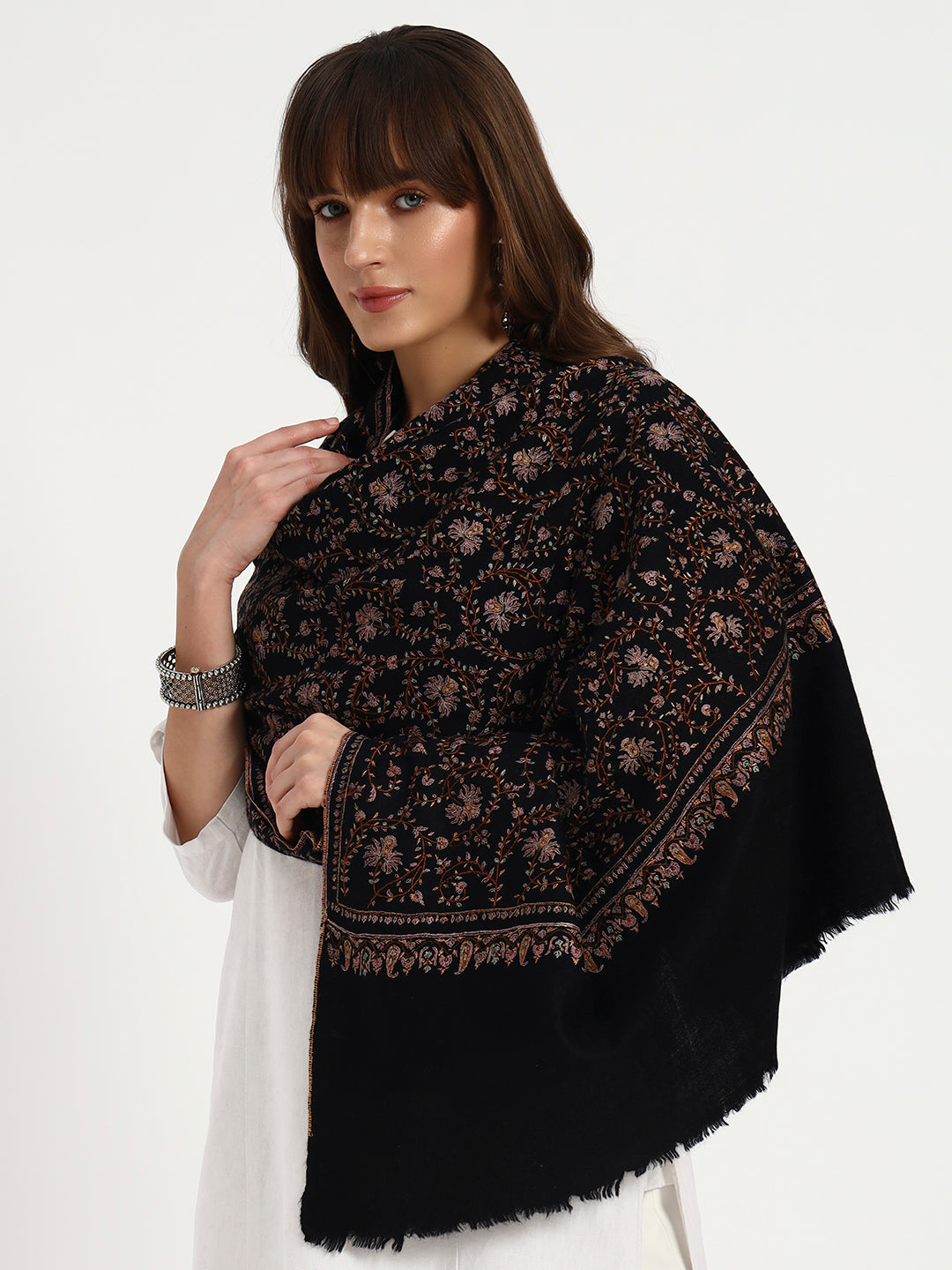 Handcrafted Pashmina Sozni Jaal Shawl for Women