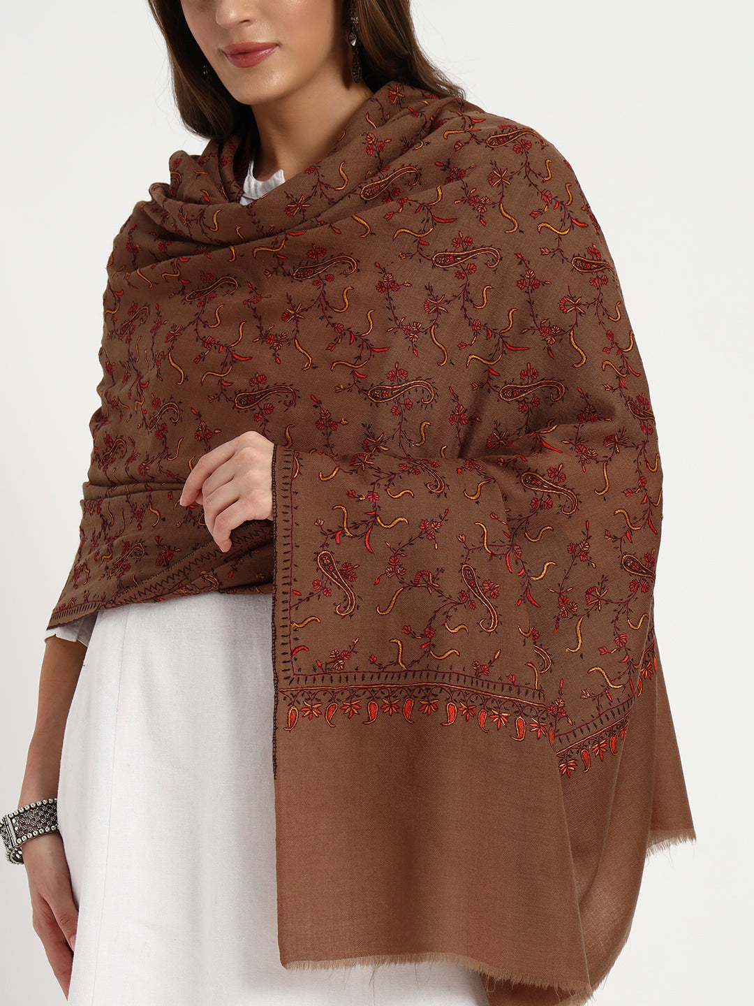 Women's Fine Wool Sozni Jaal Shawl