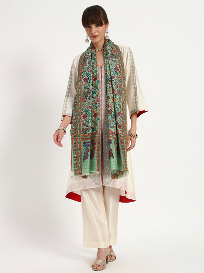 Women’s Kalamkari-Inspired Printed & Ari Embroidered Stole