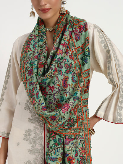 Women’s Kalamkari-Inspired Printed & Ari Embroidered Stole