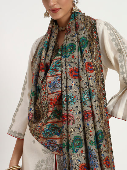 Women’s Kalamkari-Inspired Printed & Ari Embroidered Stole