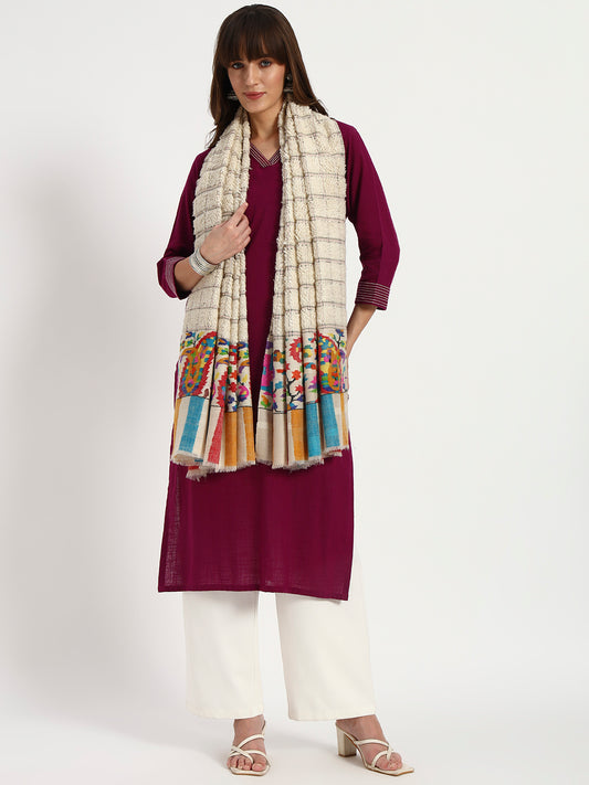 Women’s Handcrafted Kani Palla Pashmina Towel Shawl