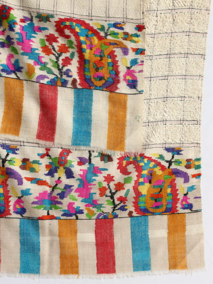 Women’s Handcrafted Kani Palla Pashmina Shawl – 100% Pure Pashmina | Towel-Style Texture with Traditional Kashmiri Kani Weaving