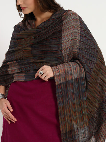 Women's Handcrafted Pashmina Check Shawl