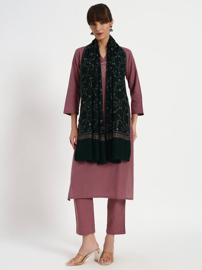 Women's Handcrafted Pashmina Sozni Jaal Stole