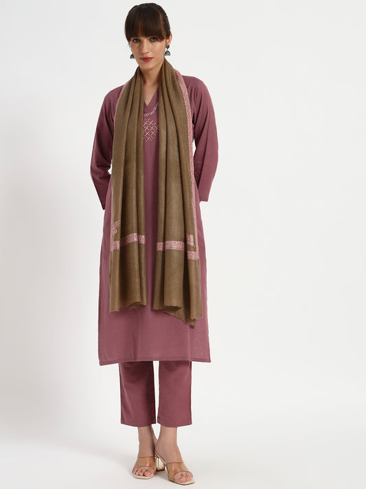 Women's Handcrafted Pashmina Sozni Hashidaar Stole