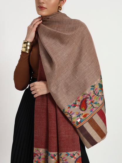 Women's Reversible Kani Palla Handcrafted Pashmina Stole